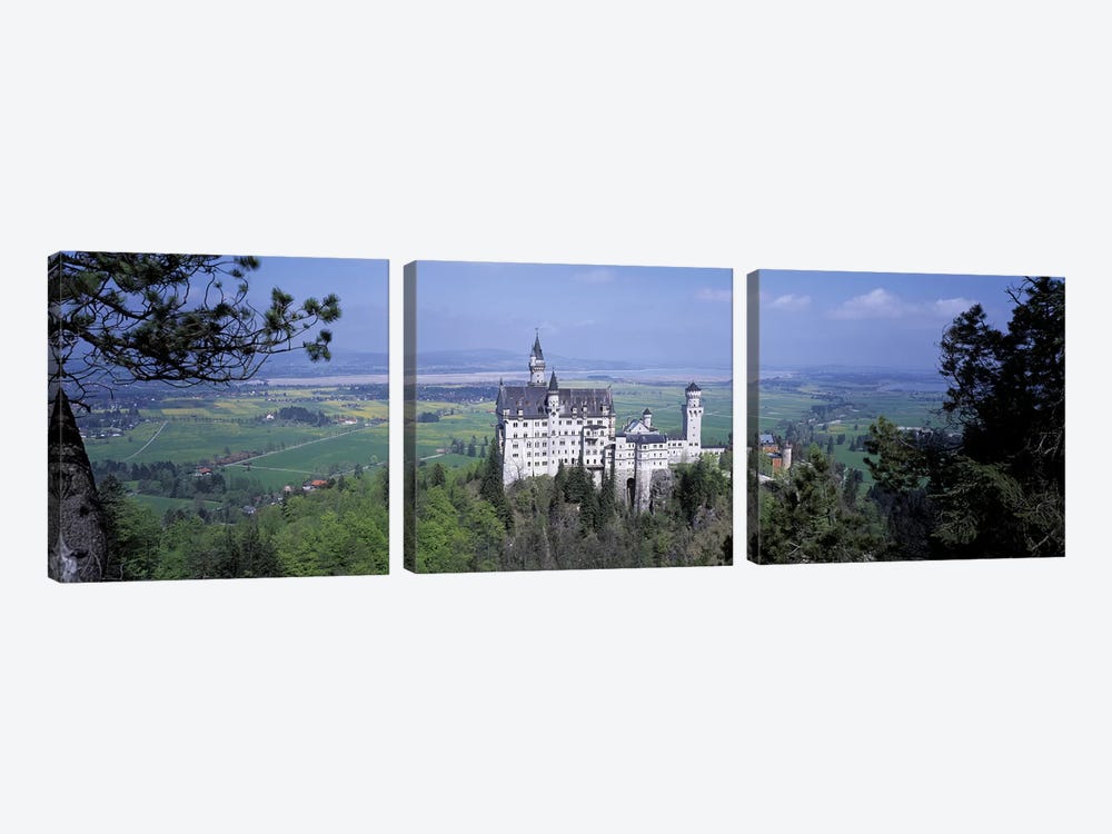 Neuschwanstein Palace Bavaria Germany by Panoramic Images 3-piece Canvas Wall Art