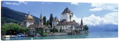 Oberhofen Castle Lake Thuner Switzerland Canvas Art Print - Switzerland Art