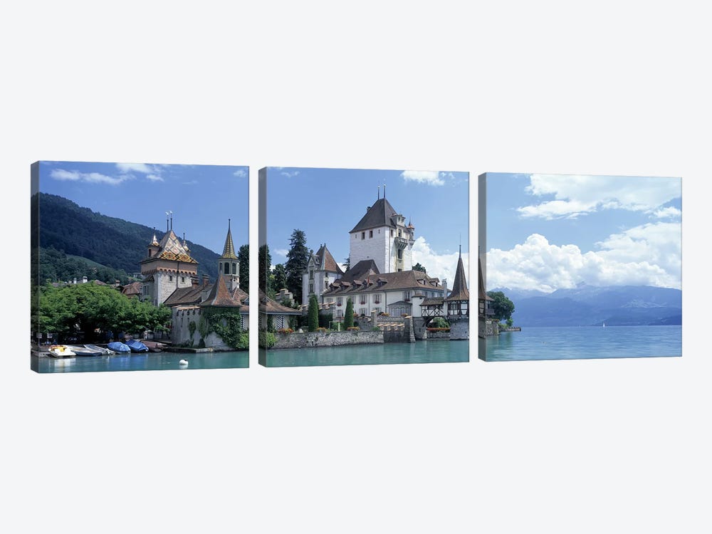 Oberhofen Castle Lake Thuner Switzerland by Panoramic Images 3-piece Canvas Art Print