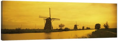 Windmills Netherlands #2 Canvas Art Print - Panoramic & Horizontal Wall Art