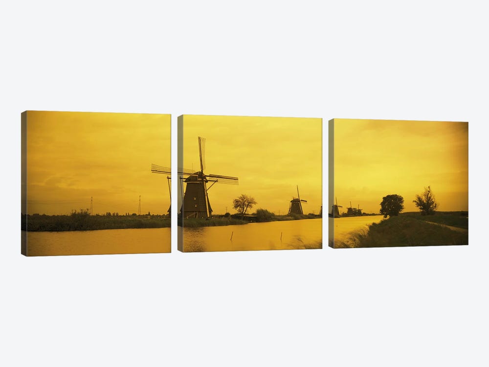 Windmills Netherlands #2 by Panoramic Images 3-piece Canvas Artwork