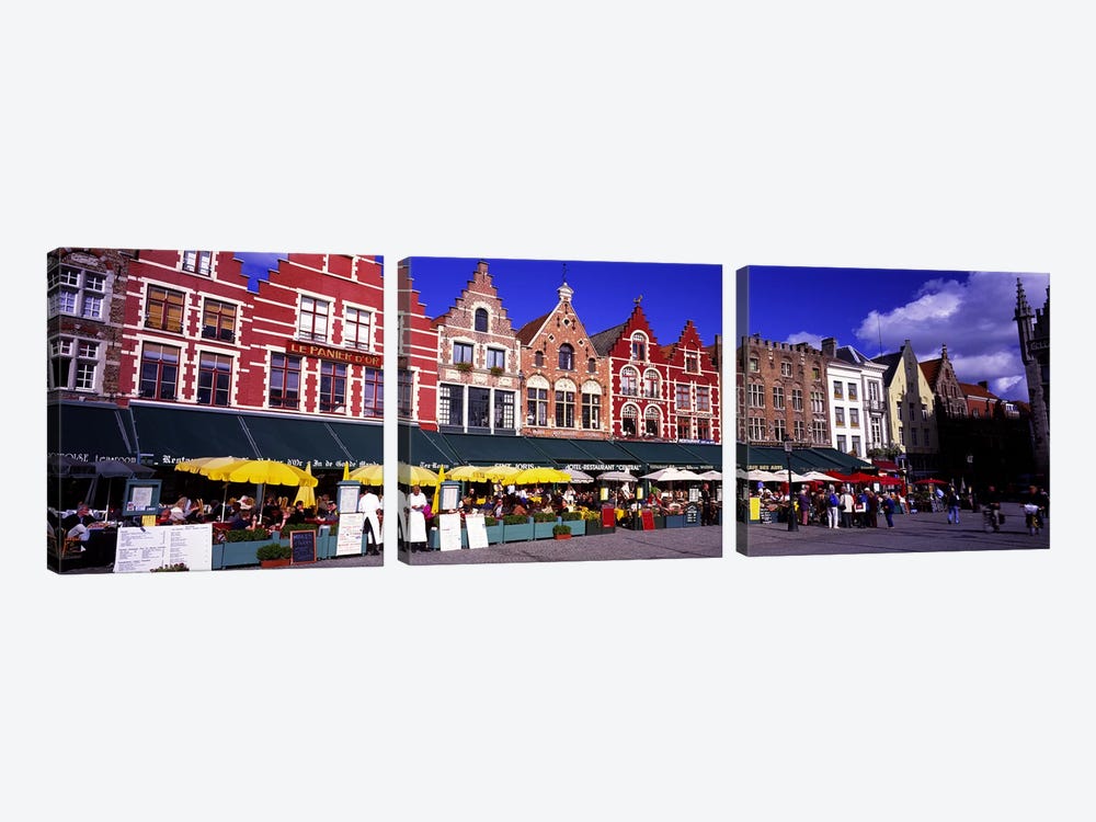 Street Scene Brugge Belgium by Panoramic Images 3-piece Canvas Print