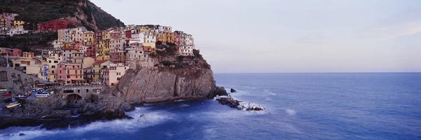 Coastal Villages & Towns: Coastal Village Of Manarola, Riomaggiore, La Spezia, Liguria Region, Italy by Panoramic Images