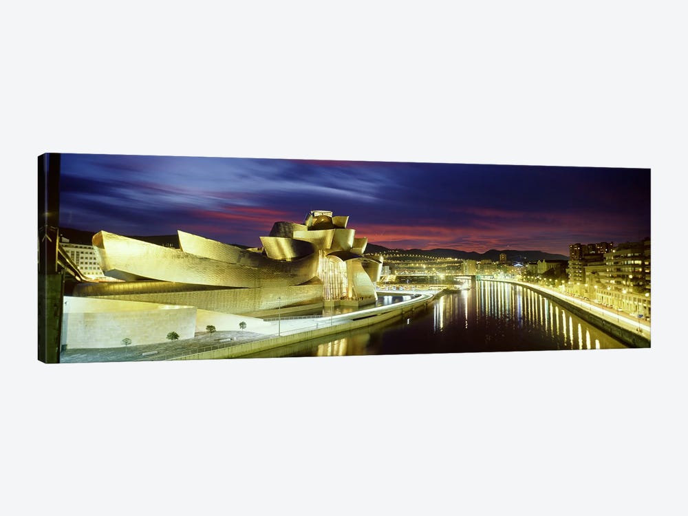 Guggenheim Museum At Night, Bilbao, Biscay, Basque Country, Spain by Panoramic Images 1-piece Art Print