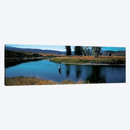 Trout fisherman Slough Creek Yellowstone National Park WY Canvas Print #PIM278} by Panoramic Images Canvas Print