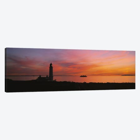Silhouette of a lighthouse at sunset, Scotland Canvas Print #PIM2798} by Panoramic Images Canvas Art Print