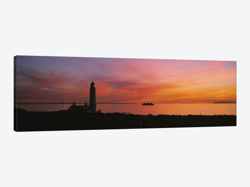Silhouette of a lighthouse at sunset, Scotland by Panoramic Images 1-piece Canvas Artwork