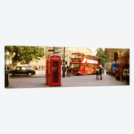 Red Phone Box, Trafalgar Square, London, England, United Kingdom Canvas Print #PIM2802} by Panoramic Images Art Print