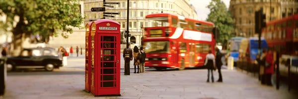 London: Red Phone Box, Trafalgar Square, London, England, United Kingdom by Panoramic Images