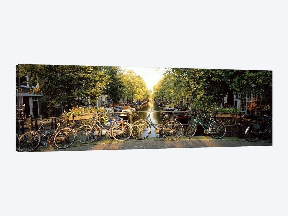 Row Of Bicycles, Amsterdam, Netherlands by Panoramic Images 1-piece Canvas Art Print