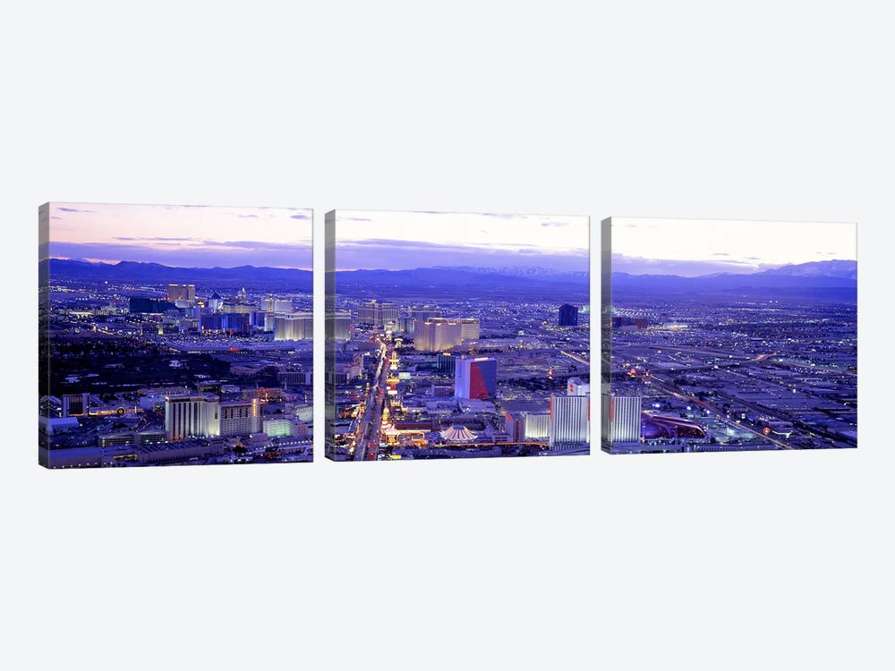 Dusk The Strip Las Vegas NV USA by Panoramic Images 3-piece Art Print