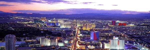 Panoramic Images: Dusk Las Vegas NV USA by Panoramic Images