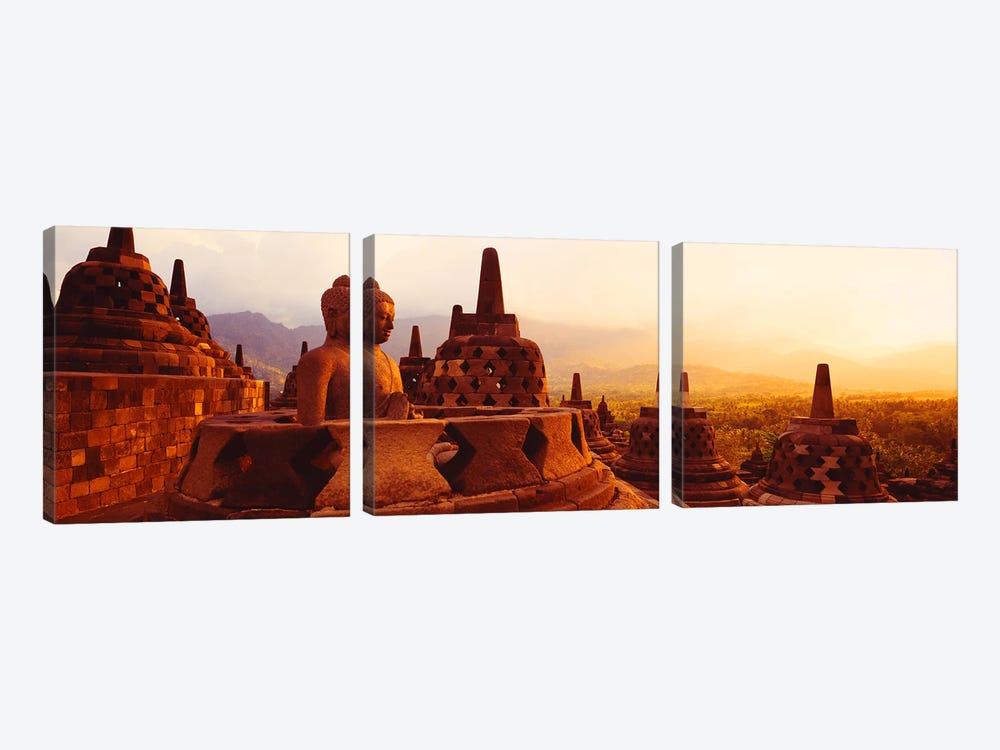 Borobudur Buddhist Temple Java Indonesia by Panoramic Images 3-piece Canvas Art