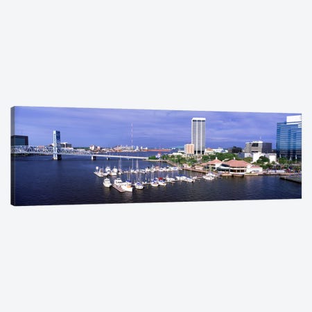 USA, Florida, Jacksonville, St. Johns River, High angle view of Marina Riverwalk Canvas Print #PIM282} by Panoramic Images Canvas Art
