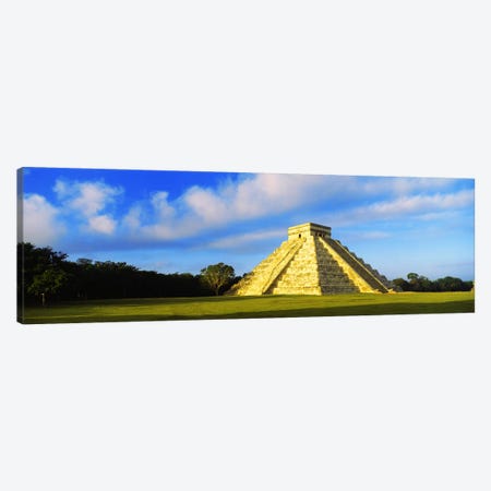 Pyramid in a field, Kukulkan Pyramid, Chichen Itza, Yucatan, Mexico Canvas Print #PIM2831} by Panoramic Images Canvas Wall Art