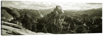 Half Dome In B&W, Yosemite National Park, California, USA Canvas Art Print - Sepia Photography