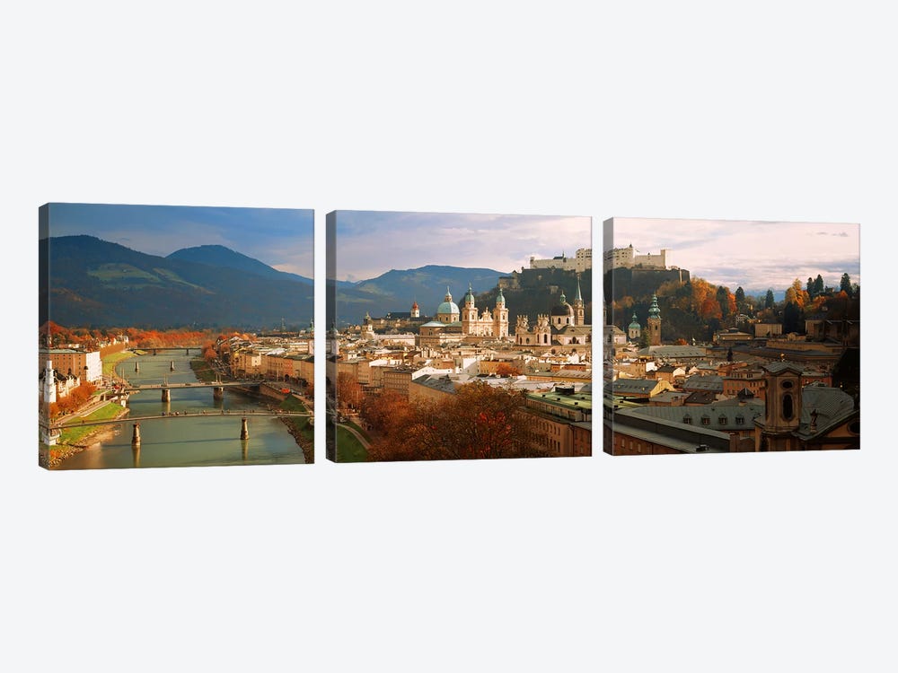 Cityscape Salzburg Austria by Panoramic Images 3-piece Canvas Wall Art