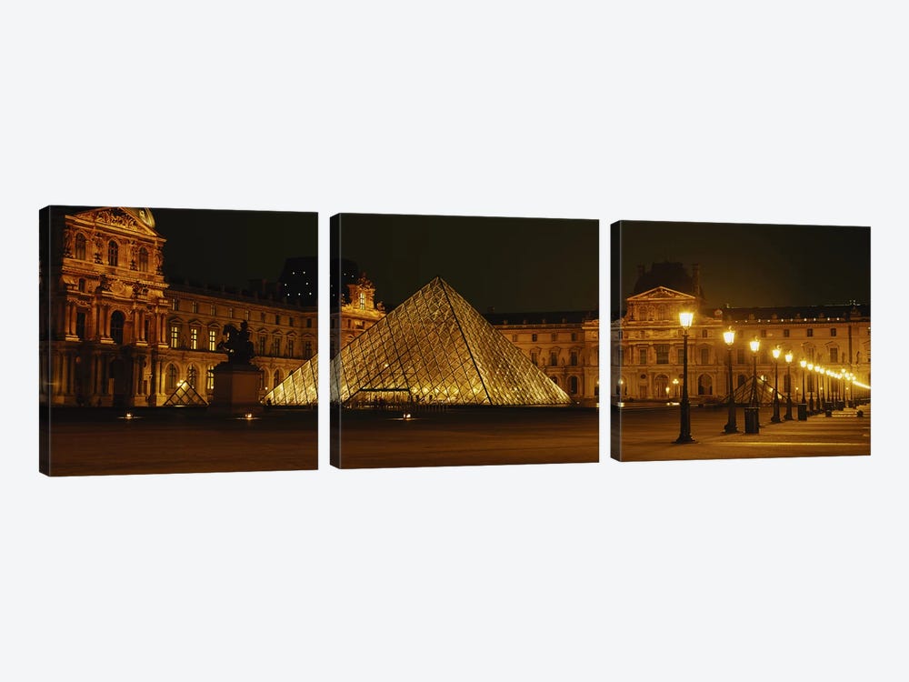 Louvre Paris France by Panoramic Images 3-piece Canvas Artwork