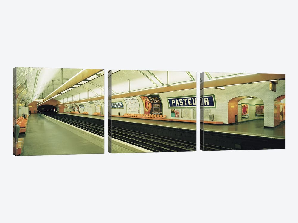 Metro Station, Paris, Ile-de-France, France by Panoramic Images 3-piece Canvas Print