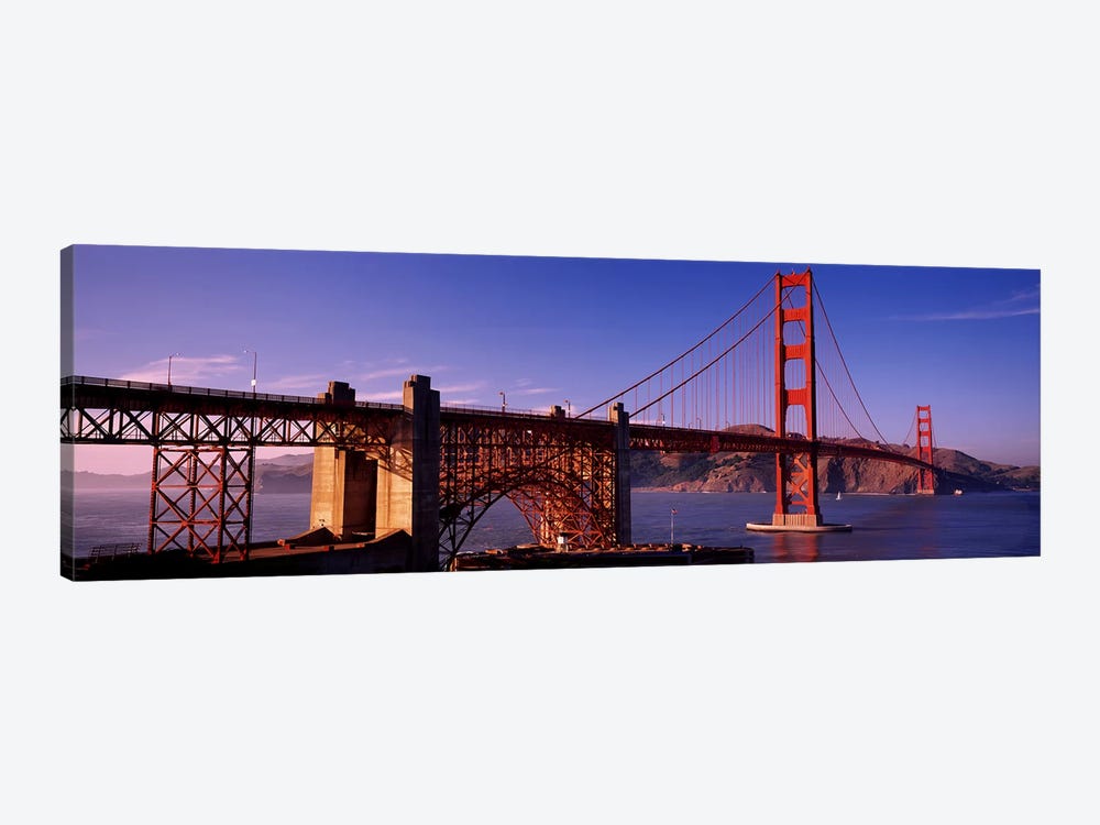 Suspension bridge at duskGolden Gate Bridge, San Francisco, Marin County, California, USA by Panoramic Images 1-piece Canvas Wall Art