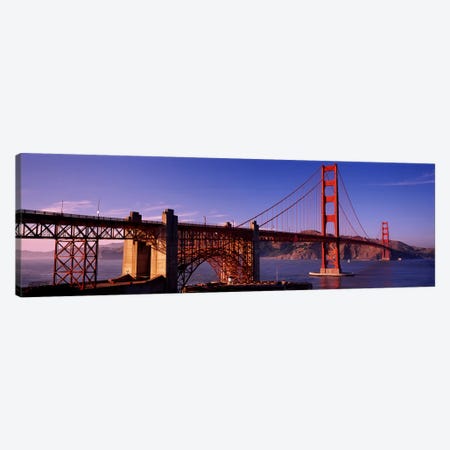 Suspension bridge at duskGolden Gate Bridge, San Francisco, Marin County, California, USA Canvas Print #PIM2847} by Panoramic Images Canvas Wall Art