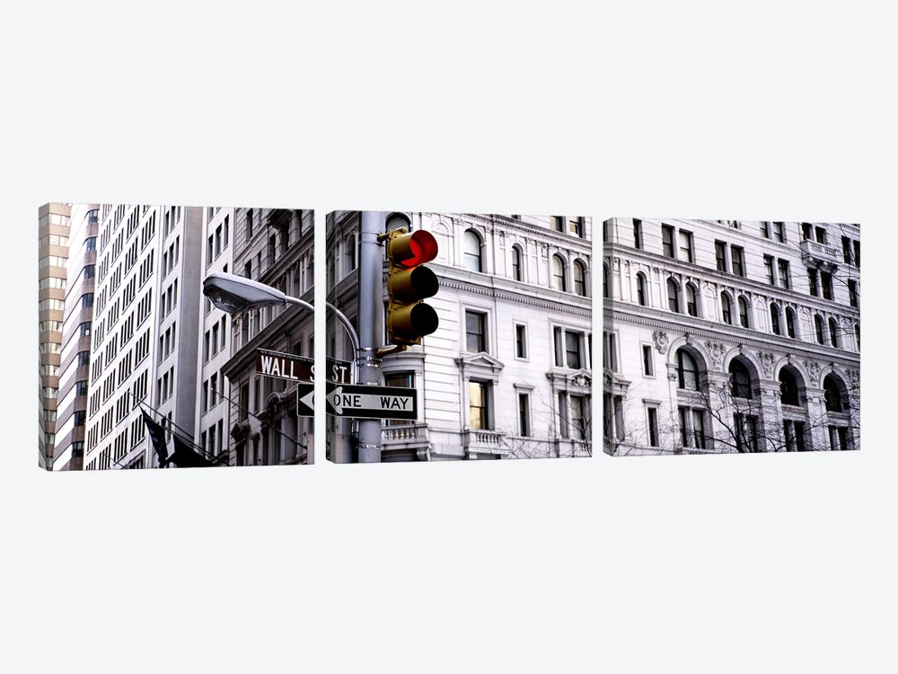 Traffic Light, Wall Street, New York City, New York, USA by Panoramic Images 3-piece Canvas Wall Art
