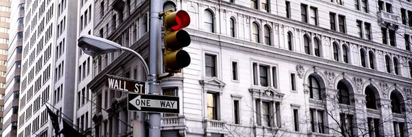 Manhattan: Traffic Light, Wall Street, New York City, New York, USA by Panoramic Images