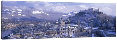 Winter Landscape Featuring Altstadt (Old Town), Salzburg, Austria Canvas Art Print - Austria Art