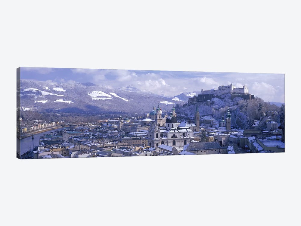 Winter Landscape Featuring Altstadt (Old Town), Salzburg, Austria 1-piece Canvas Art Print