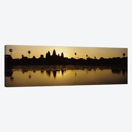 Silhouette of A Temple At SunriseAngkor Wat, Cambodia Canvas Print #PIM2861} by Panoramic Images Canvas Art Print