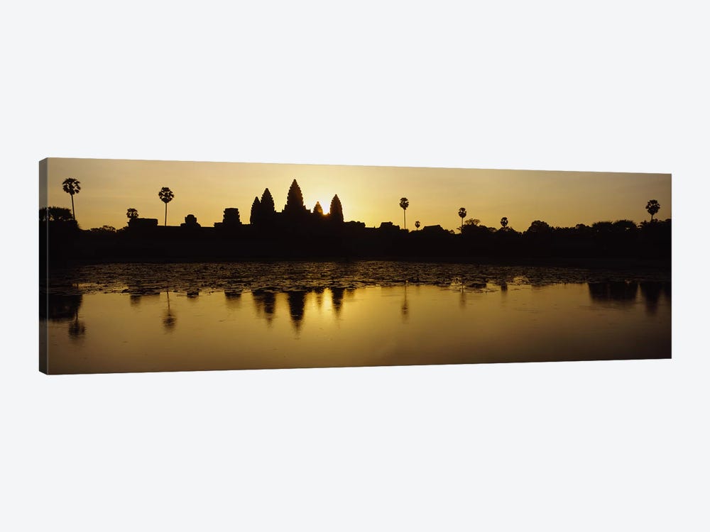 Silhouette of A Temple At SunriseAngkor Wat, Cambodia by Panoramic Images 1-piece Canvas Wall Art
