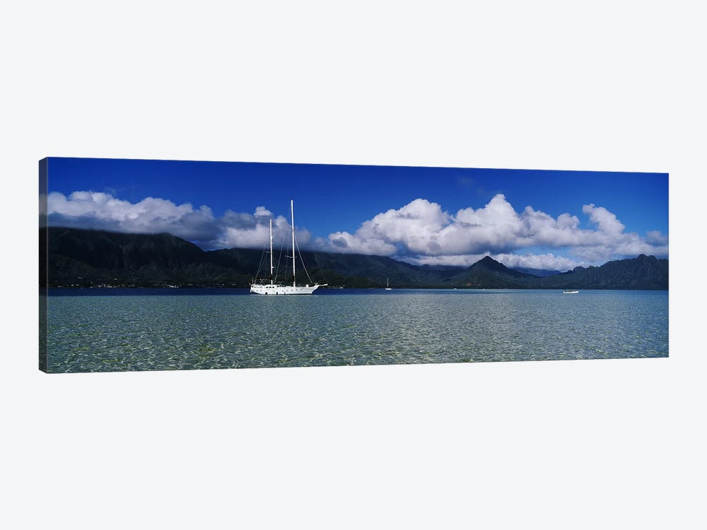 Lone Sailboat, Kane'ohe Bay, Oahu, Hawaii, USA by Panoramic Images 1-piece Canvas Artwork