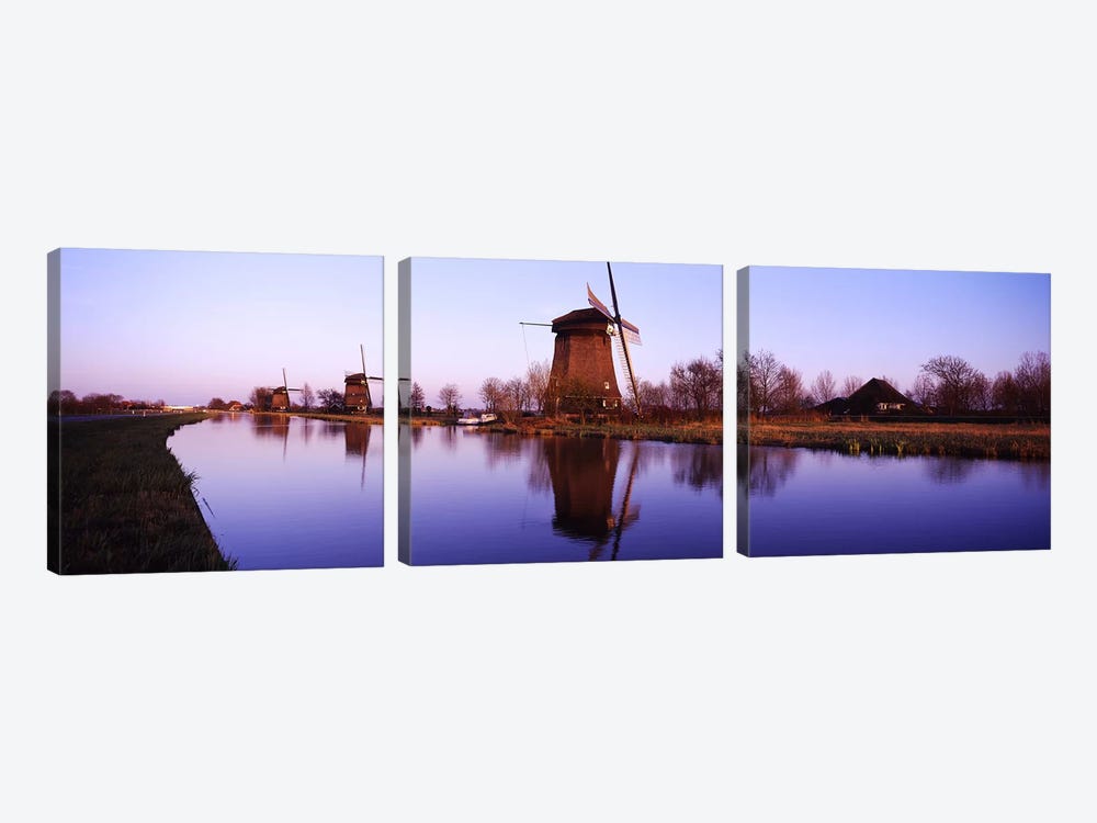 Windmills Schemerhorn The Netherlands by Panoramic Images 3-piece Canvas Art Print