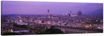 Cityscape At Twilight, Florence, Tuscany, Italy Canvas Art Print - Florence Art