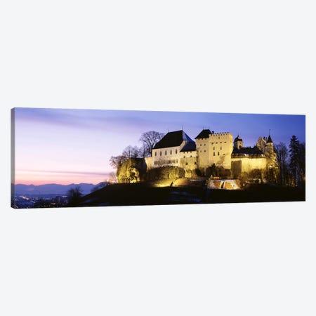 Lenzburg Castle At Night, Lenzburg, Aargau, Switzerland Canvas Print #PIM2873} by Panoramic Images Canvas Artwork