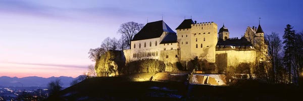Switzerland: Lenzburg Castle At Night, Lenzburg, Aargau, Switzerland by Panoramic Images