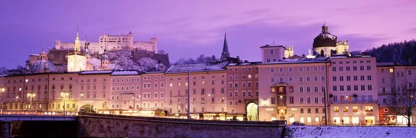 Salzburg: Night Salzburg Austria by Panoramic Images