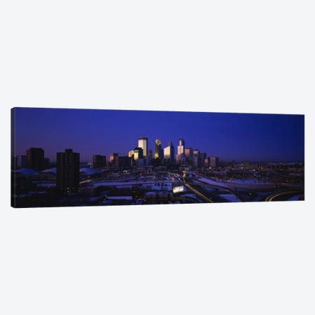 Skyscrapers at duskMinneapolis, Minnesota, USA Canvas Print #PIM2891} by Panoramic Images Canvas Art
