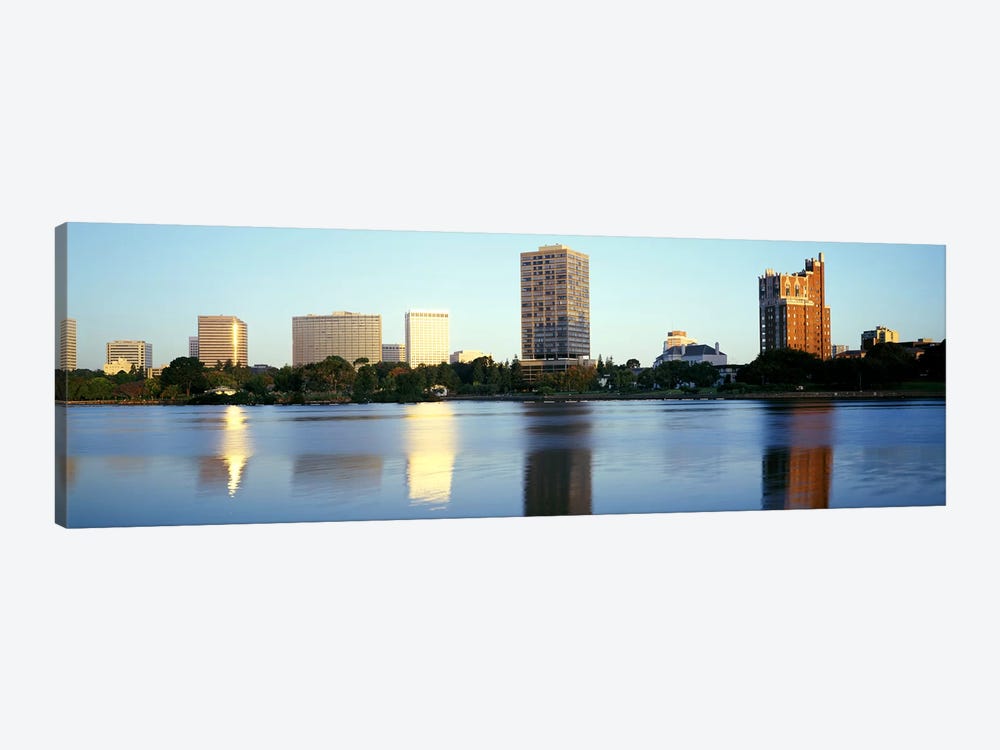 Reflection Of Skyscrapers In A Lake, Lake Merritt, Oakland, California, USA by Panoramic Images 1-piece Canvas Art