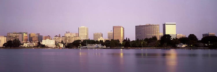 Reflection Of Skyscrapers In A Lake, Lake Merritt, Oakland, California, USA