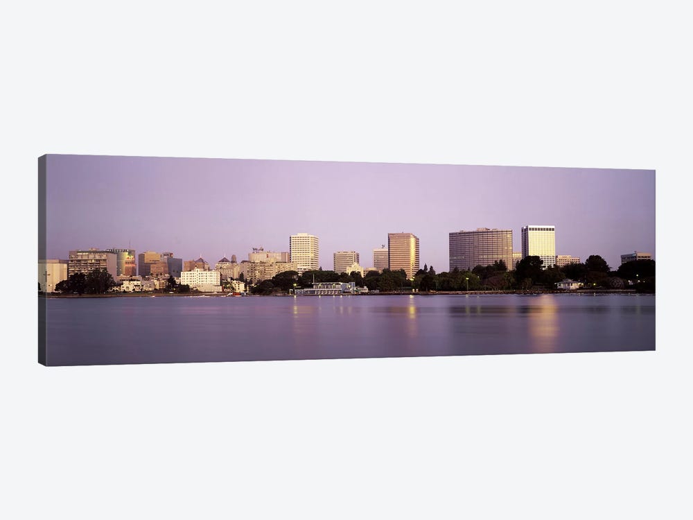 Reflection Of Skyscrapers In A Lake, Lake Merritt, Oakland, California, USA by Panoramic Images 1-piece Canvas Print
