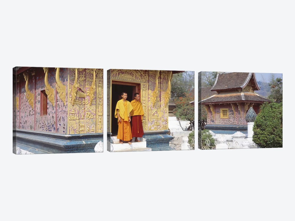 Monks Wat Xien Thong Luang Prabang Laos by Panoramic Images 3-piece Canvas Art