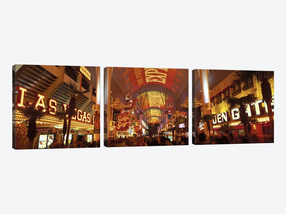 Fremont Street Experience Las Vegas NV USA #3 by Panoramic Images 3-piece Canvas Art Print