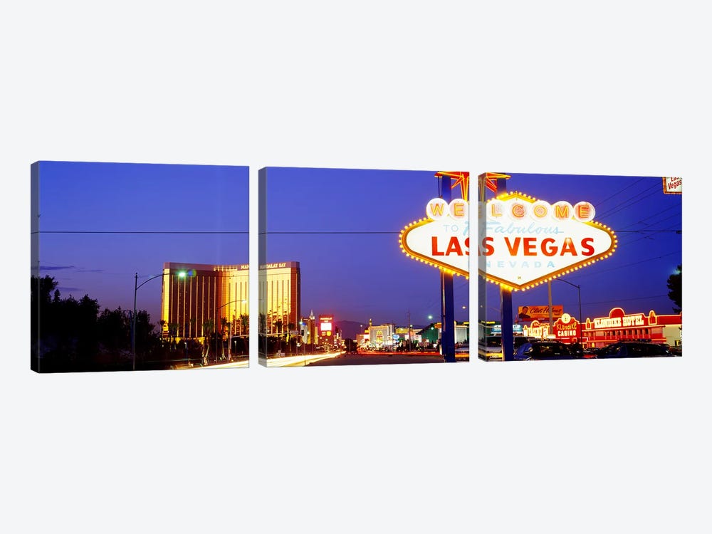 Welcome Sign Las Vegas NV by Panoramic Images 3-piece Canvas Art Print