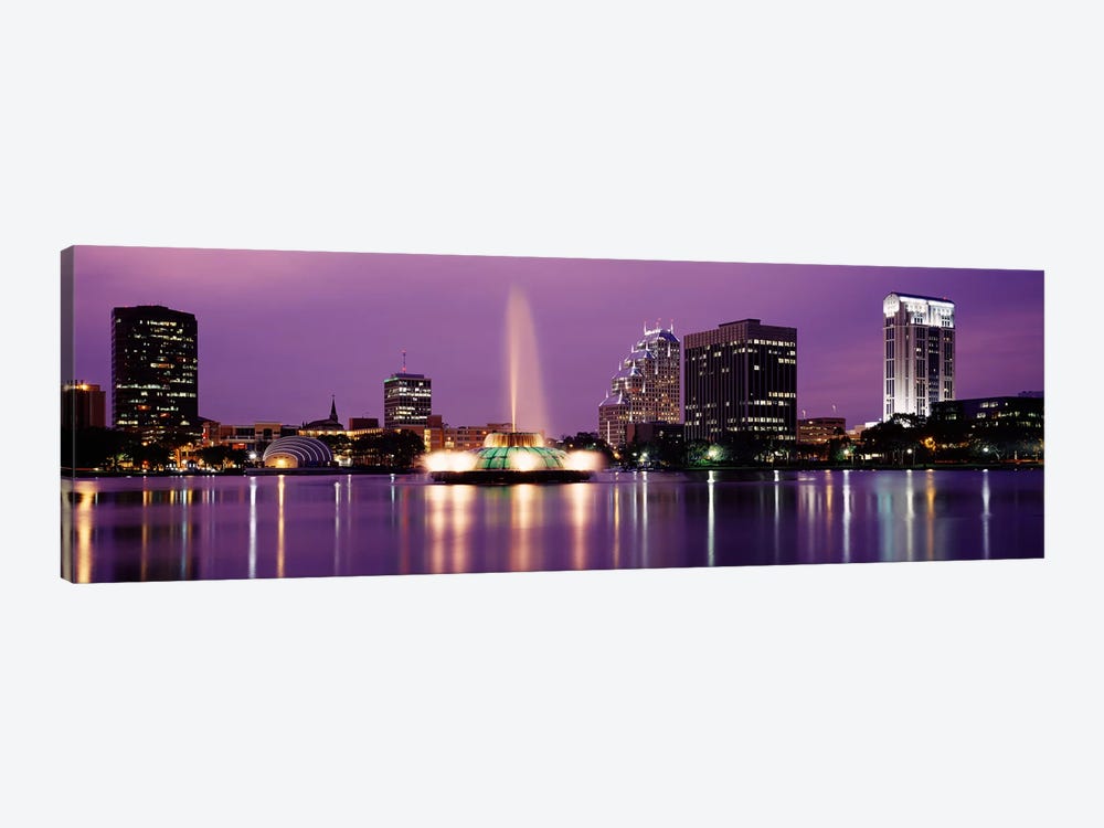 View Of A City Skyline At Night, Orlando, Florida, USA by Panoramic Images 1-piece Canvas Print