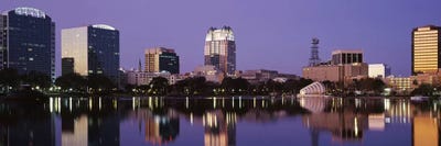 Office Buildings Along The Lake, Lake Eola, Orlando, Florida, USA by Panoramic Images canvas print