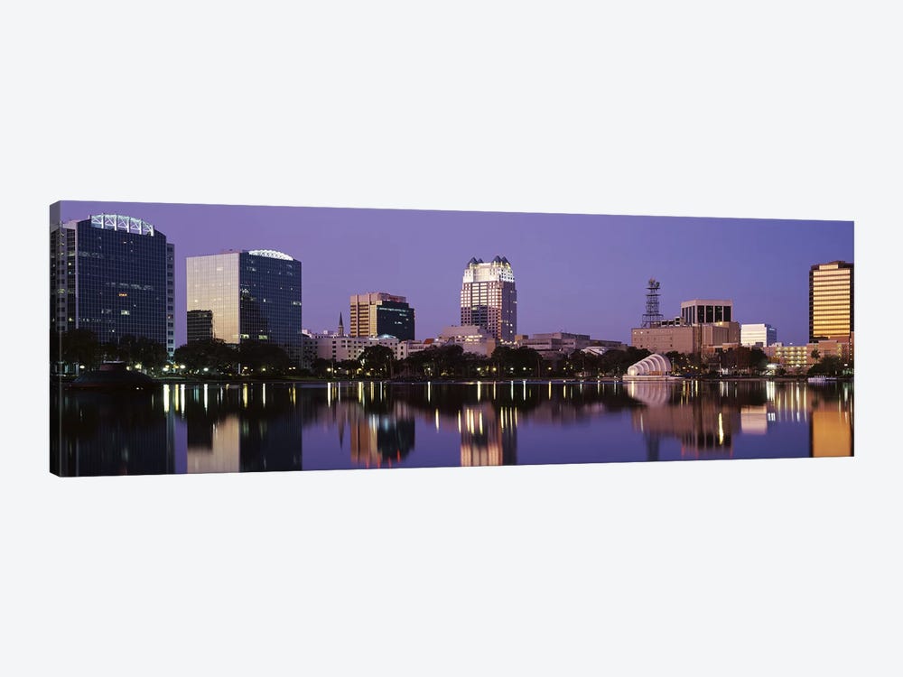 Office Buildings Along The Lake, Lake Eola, Orlando, Florida, USA by Panoramic Images 1-piece Canvas Wall Art
