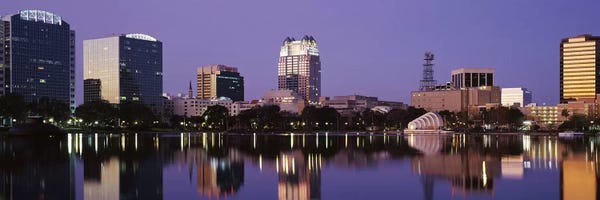 Orlando: Office Buildings Along The Lake, Lake Eola, Orlando, Florida, USA by Panoramic Images