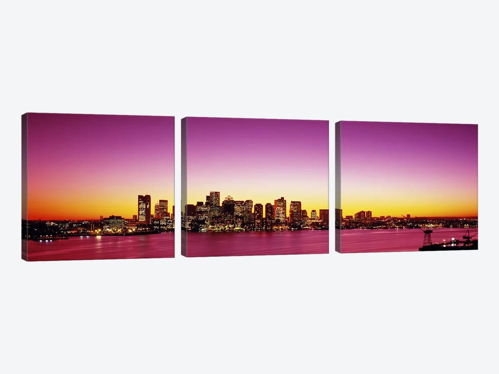 Sunset, Boston, Massachusetts, USA by Panoramic Images 3-piece Canvas Art