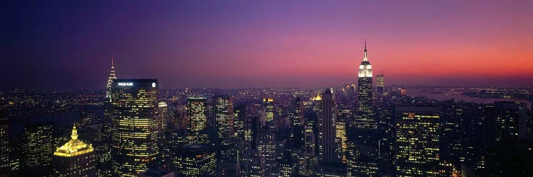 Twilight, Aerial, NYC, New York City, New York State, USA